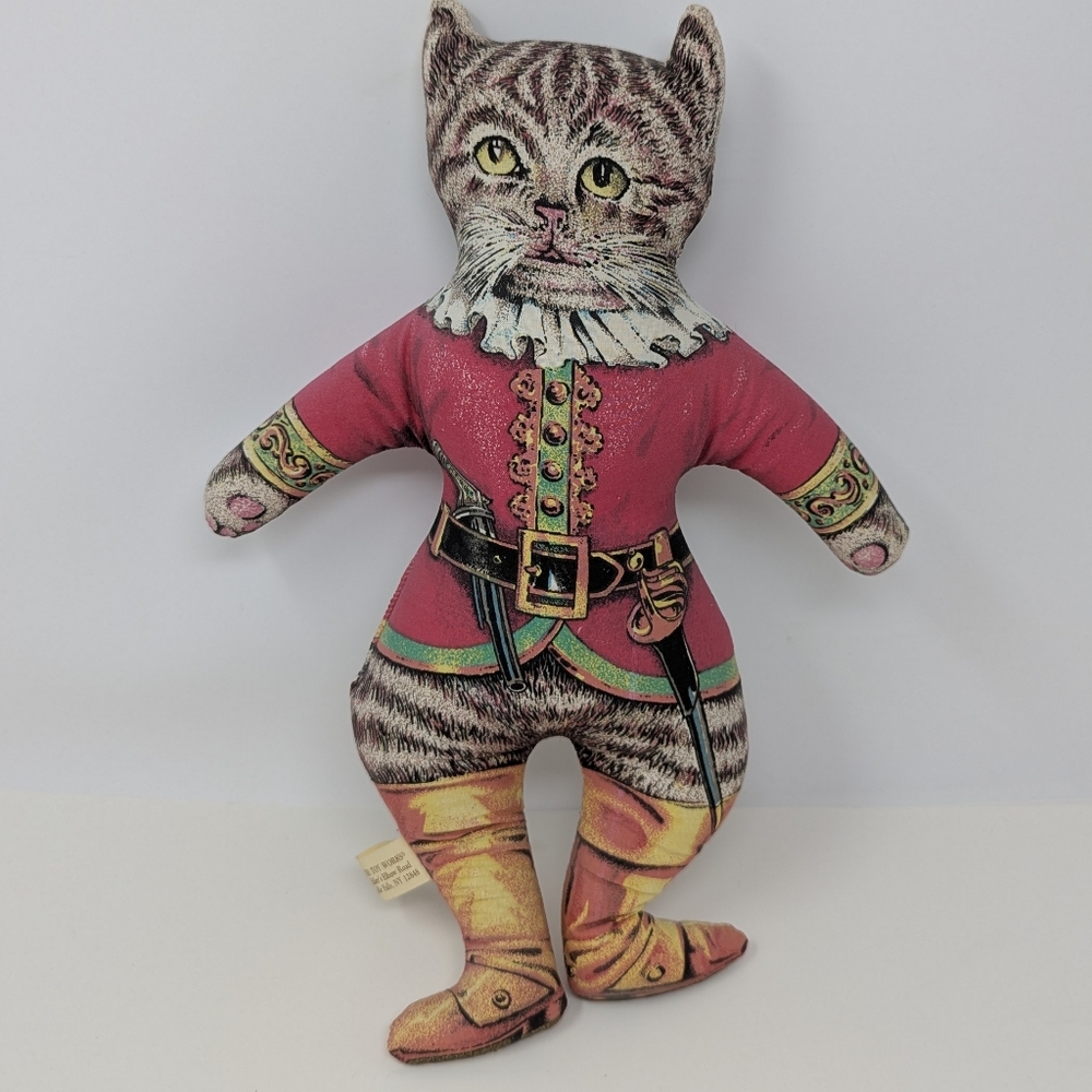 Toy Works Plush Cat Puss In Boots USA Anthropomorphic Vintage 14"